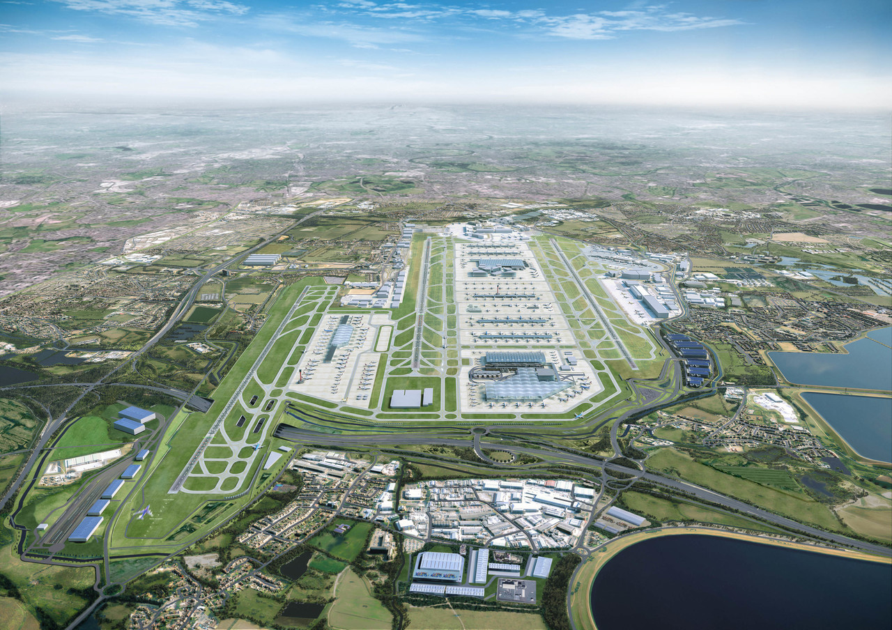 Air to Ground photo of Heathrow Airport.