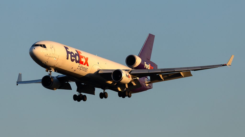 Photo: FedEx Express MD-11 Cargo on approach at London Stansted; photo Credit Thomas Saunders