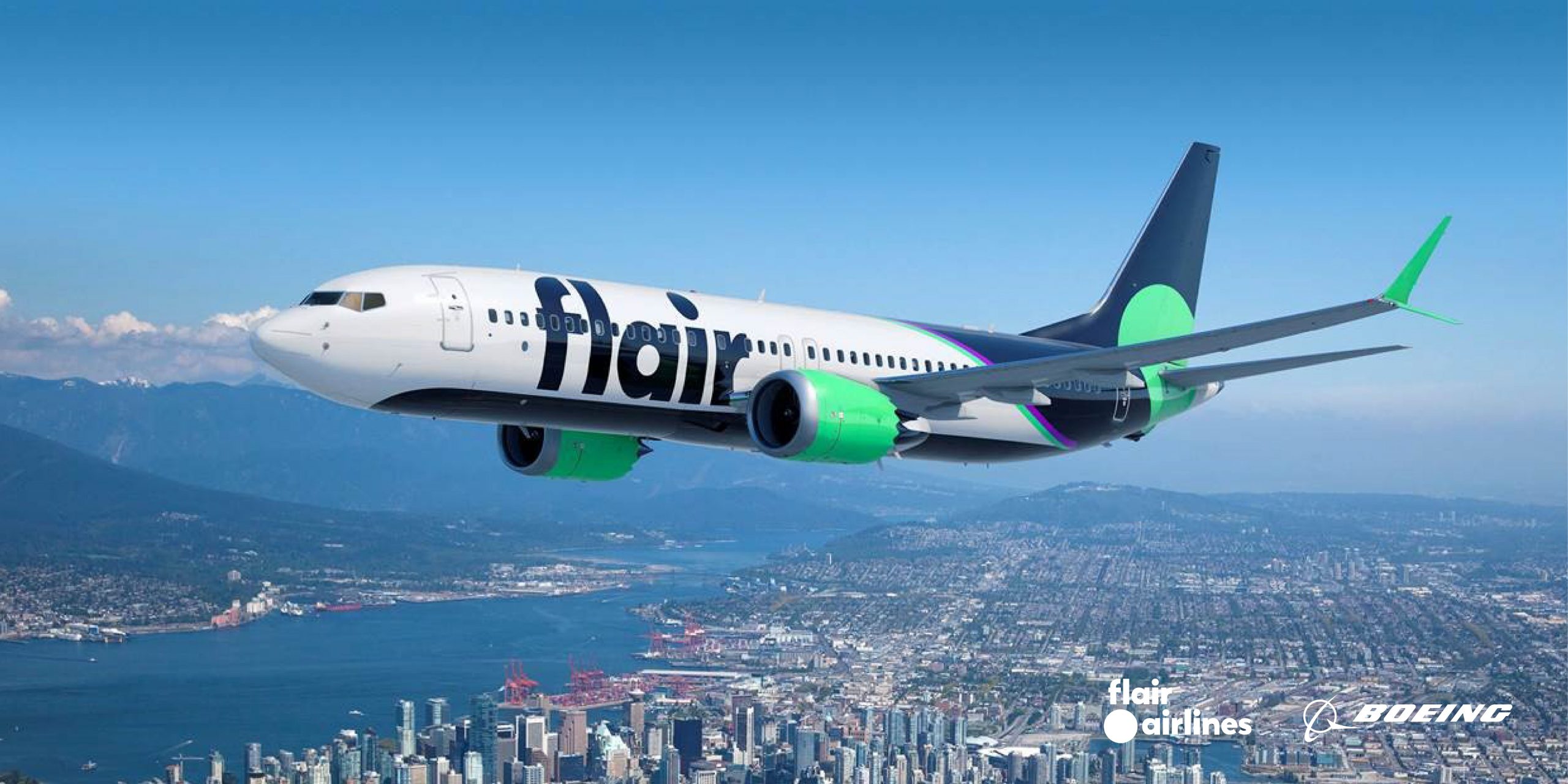 Flair Airlines Boeing 737 Max Render