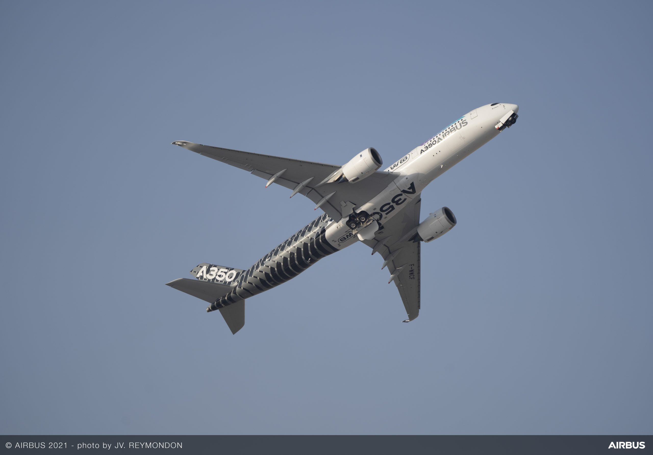 An Airbus A350 in flight