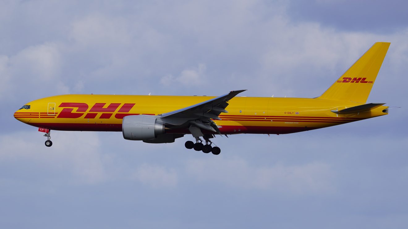 DHL Boeing 777F G-DHLY at Leipzig.