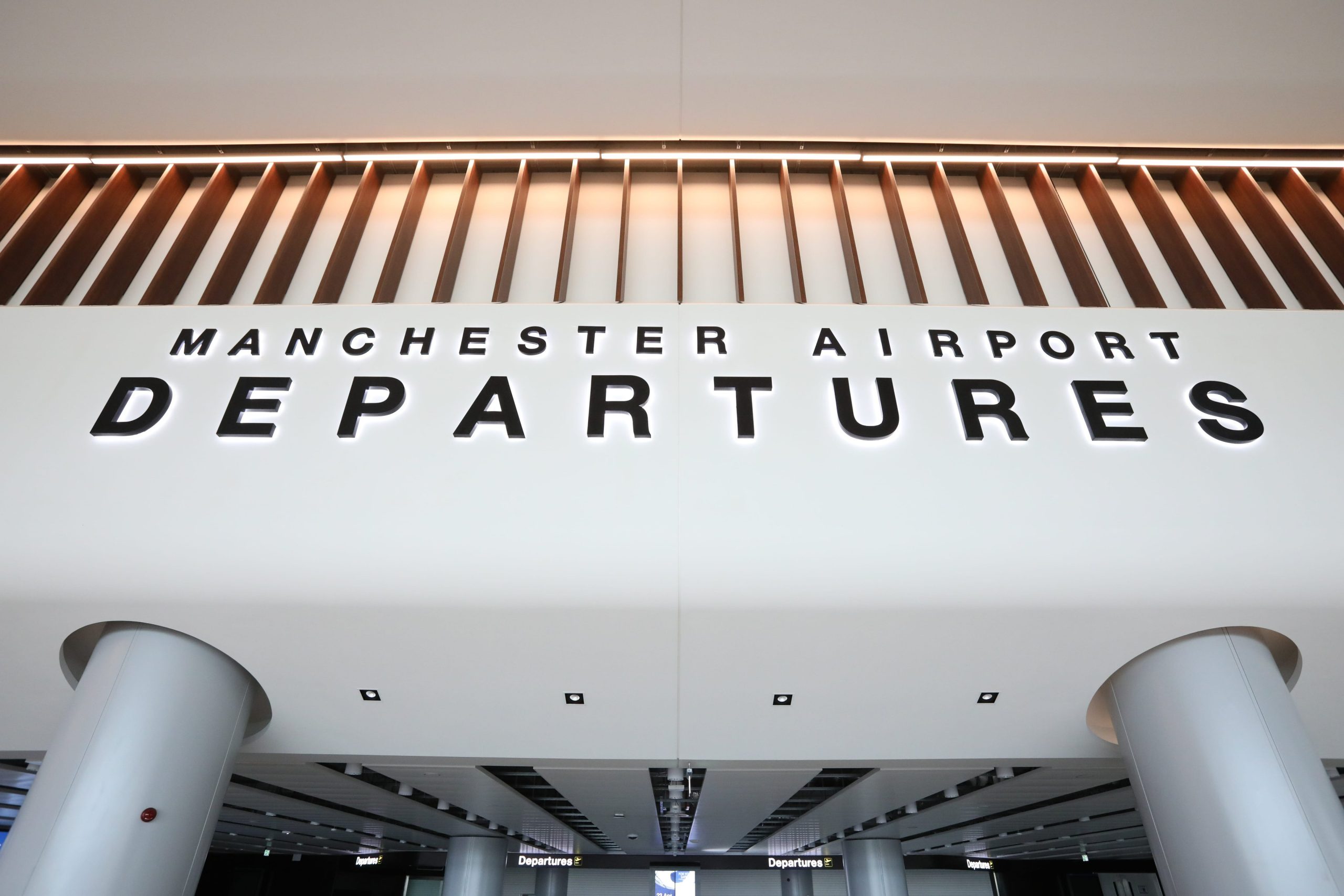 The Departures terminal at Manchester Airport