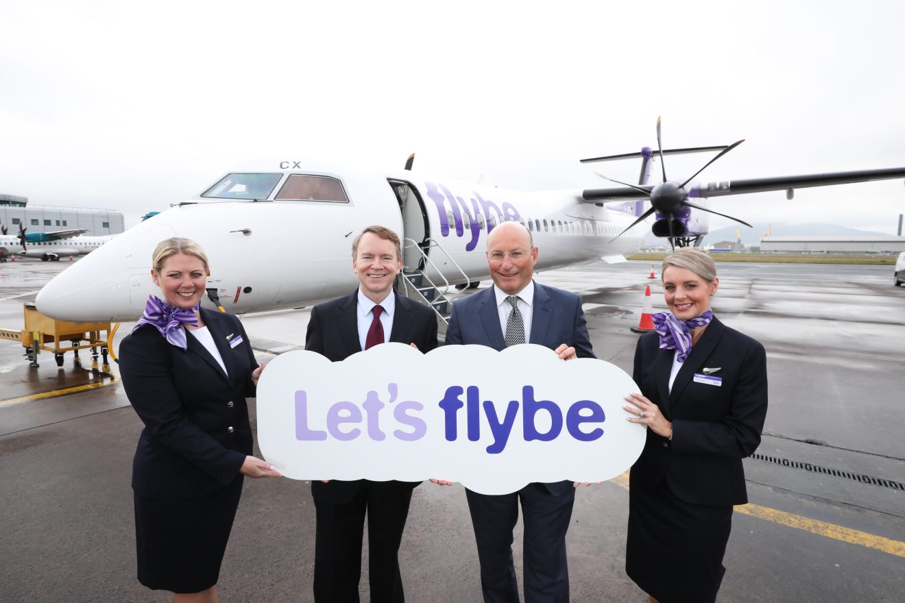 Photo: Belfast Airport Welcomes Flybe as it launches its inaugural service to the airport from Glasgow. Photo Credit: Belfast Airport.