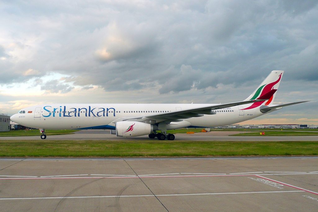 A parked SriLankan Airlines Airbus A330
