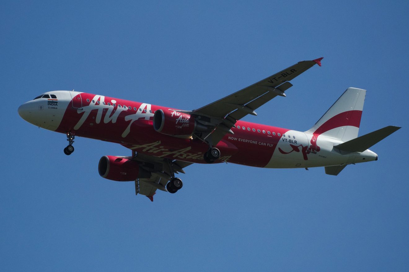 An AirAsia India Airbus approaching to land