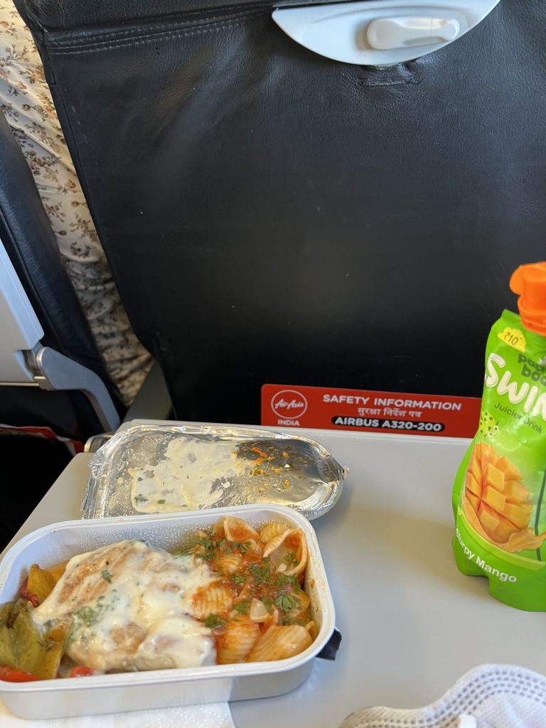 AirAsia India food aboard their Airbus A320 bound for New Delhi.