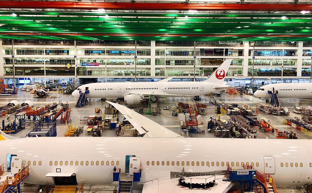 The Boeing manufacturing production line in South Carolina.