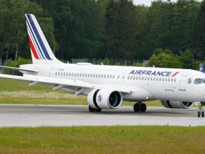 Air France aircraft taxiing for takeoff