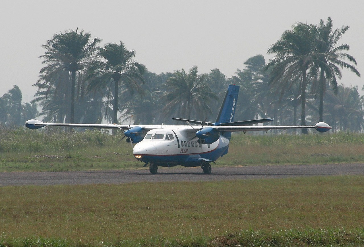 A Filair turboprop aircraft in the Congo