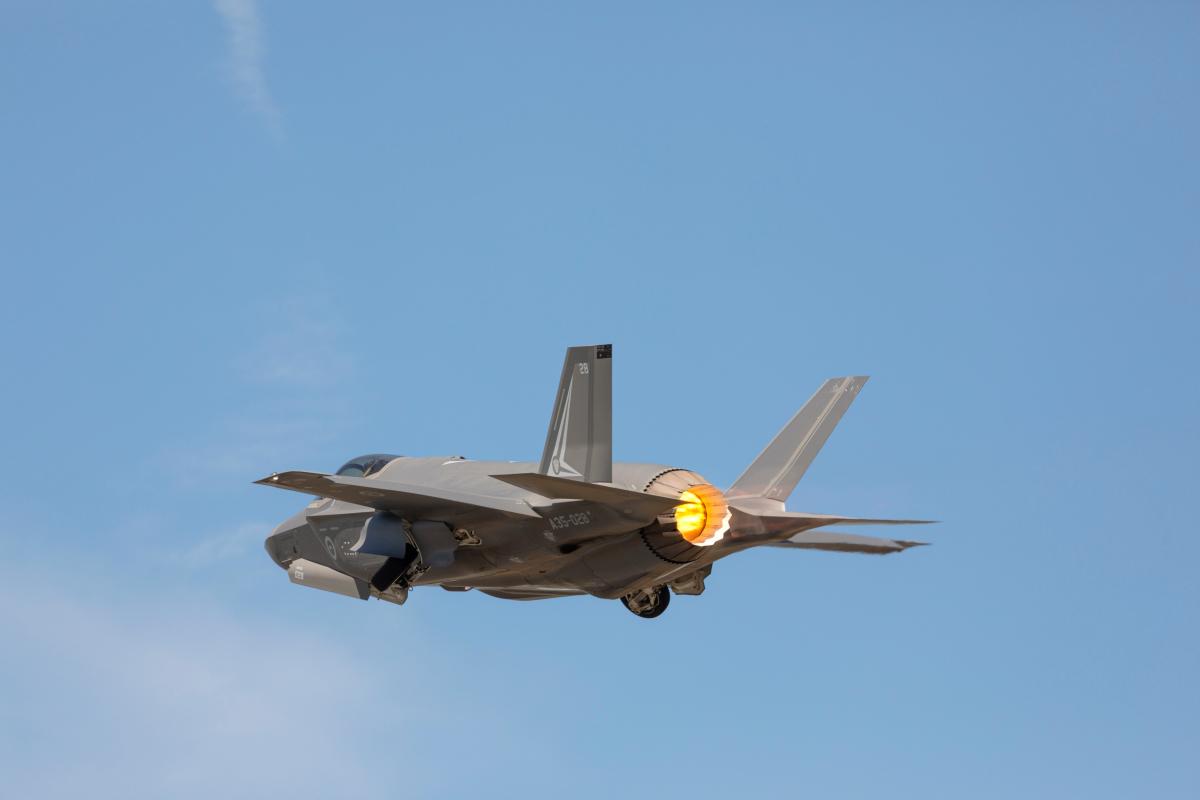 An Air Force F-35A Lightning II aircraft during Exercise Arnhem Thunder in Darwin