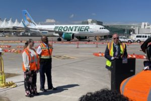 Frontier Airlines CEO at Denver Airport