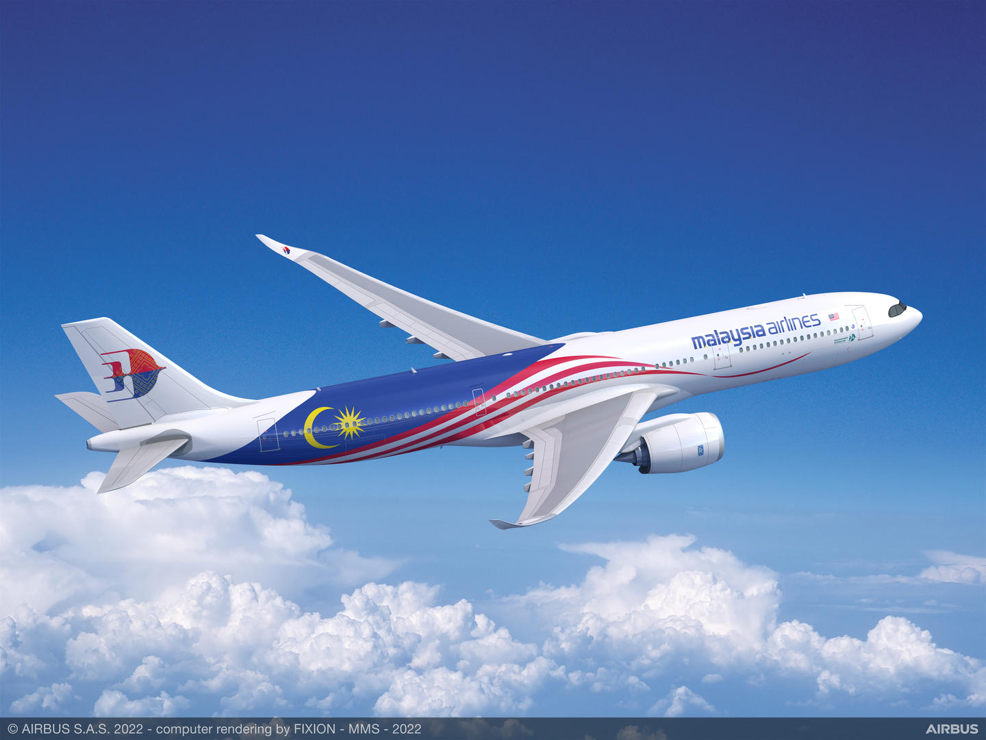 Airbus A330-900neo in the Malaysia Airlines livery following its order announcement with Airbus. Photo Credit: Airbus