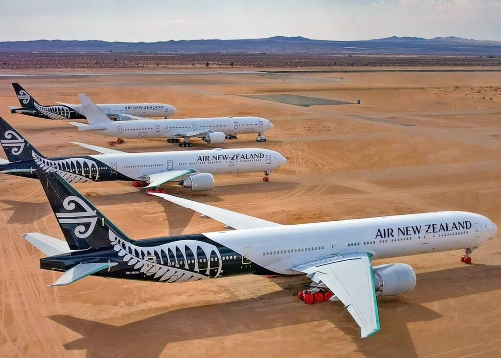 Air New Zealand Boeing 777 aircraft in Mojave Desert