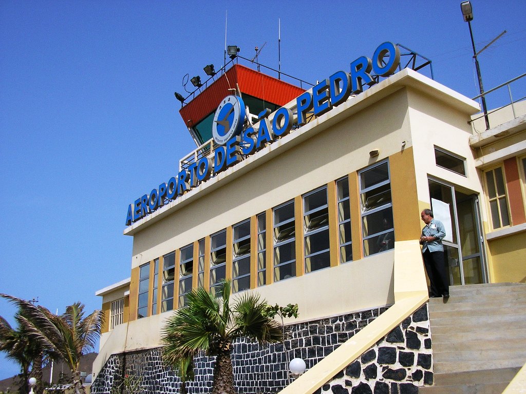 Cape Verde airport terminal S Vincente Cabo.