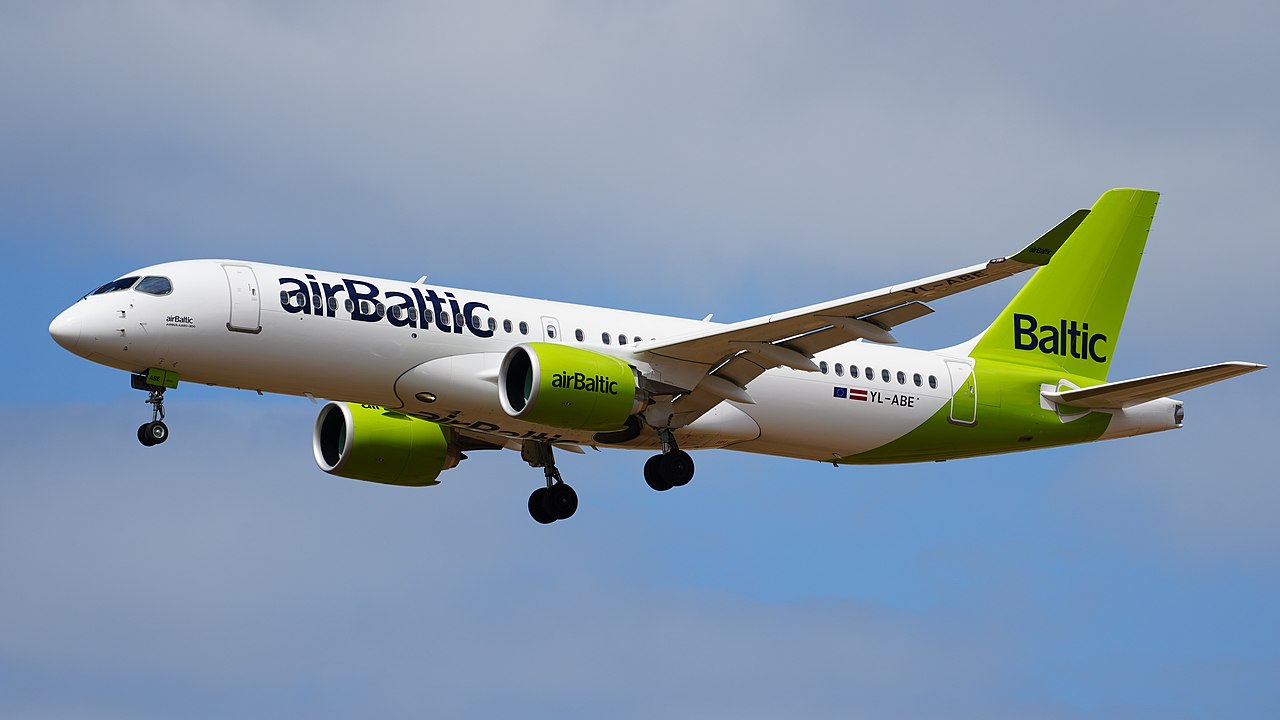 airBaltic aircraft approaching to land.