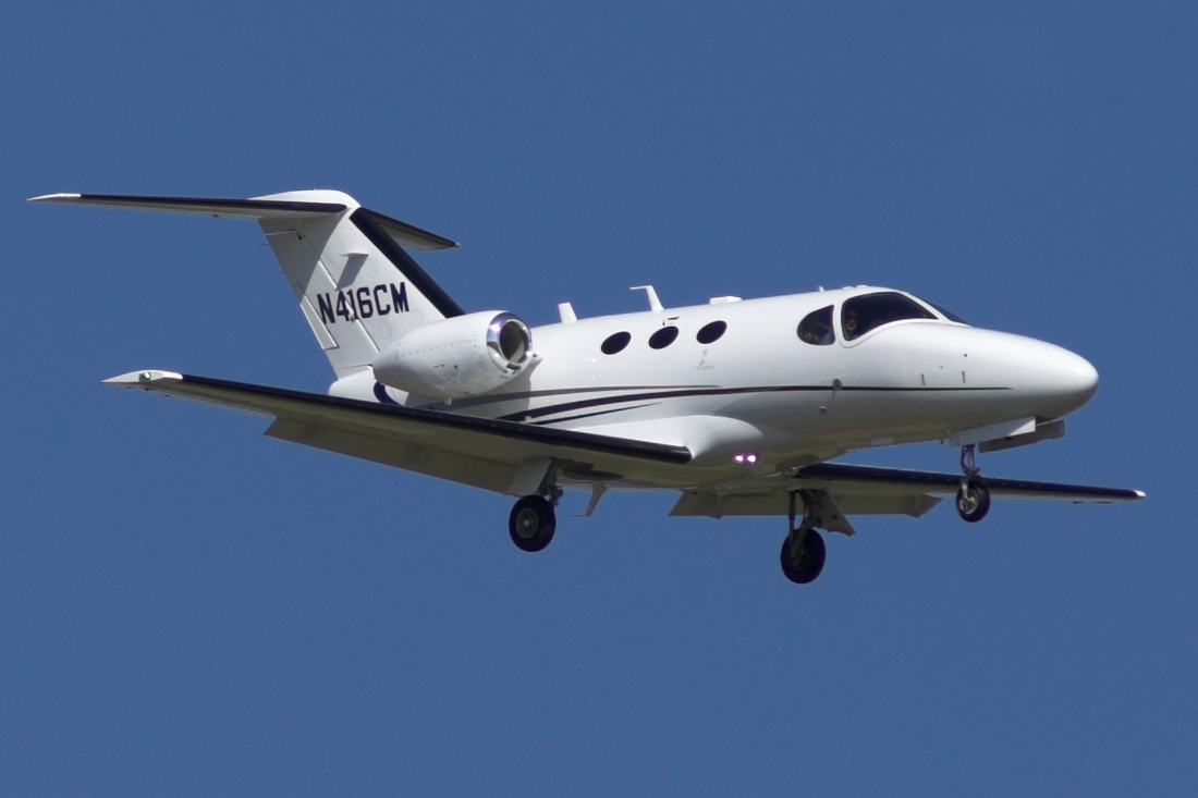 Cessna Citation Mustang business jet approaching to land