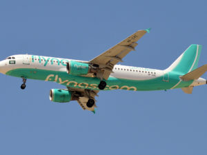 FlyNas Airbus aircraft approaching to land.