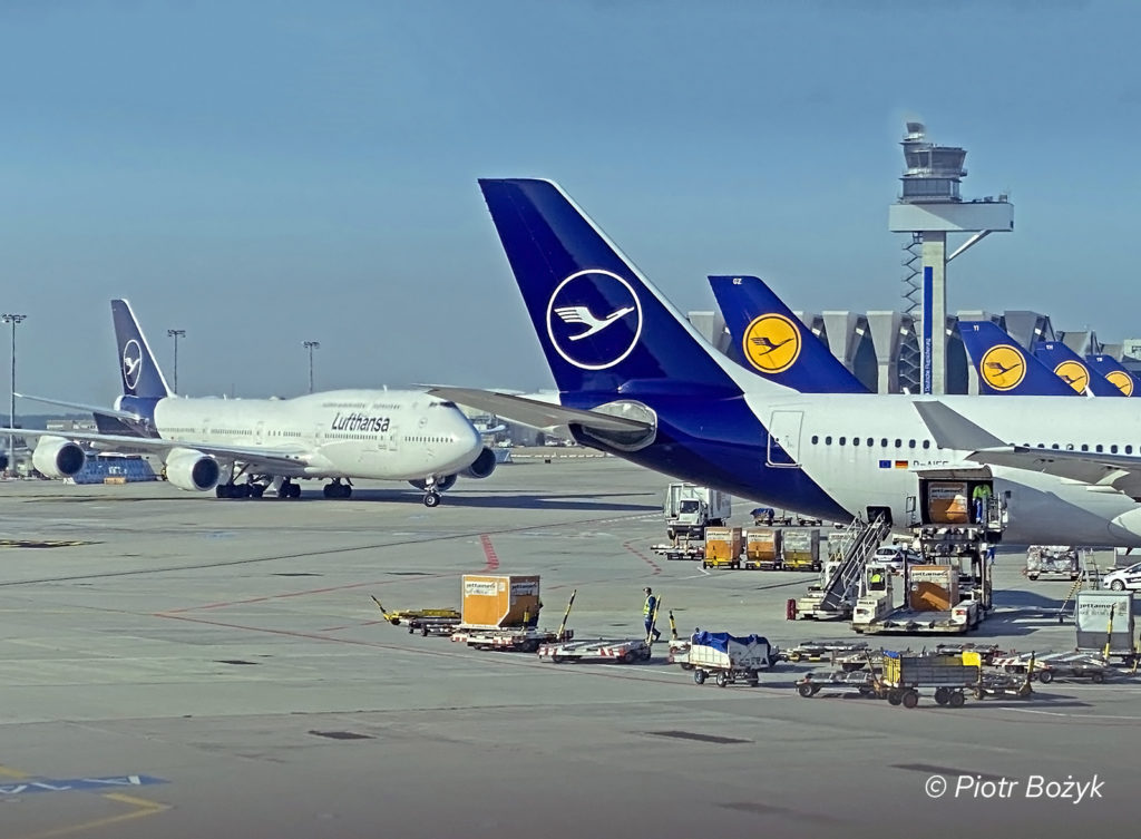 Aircraft parked at Frankfurt Airport
