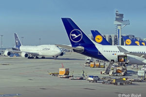 Aircraft parked at Frankfurt Airport