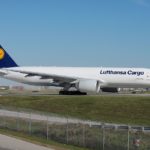 A Lufthansa Cargo B777F freighter aircraft in China.