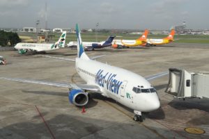 Several aircraft parked at Nigeria's Lagos terminal
