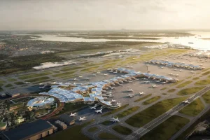 An artists conception of Singapore Changi Airport Terminal 5