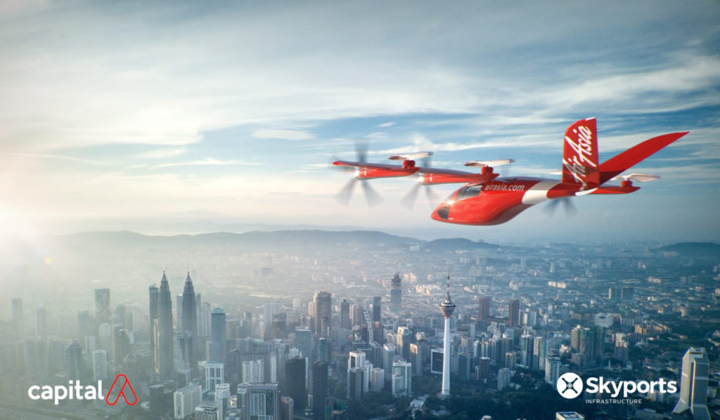 AirAsia advanced air mobility aircraft in flight