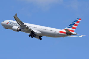 An American Airlines A330 in flight.