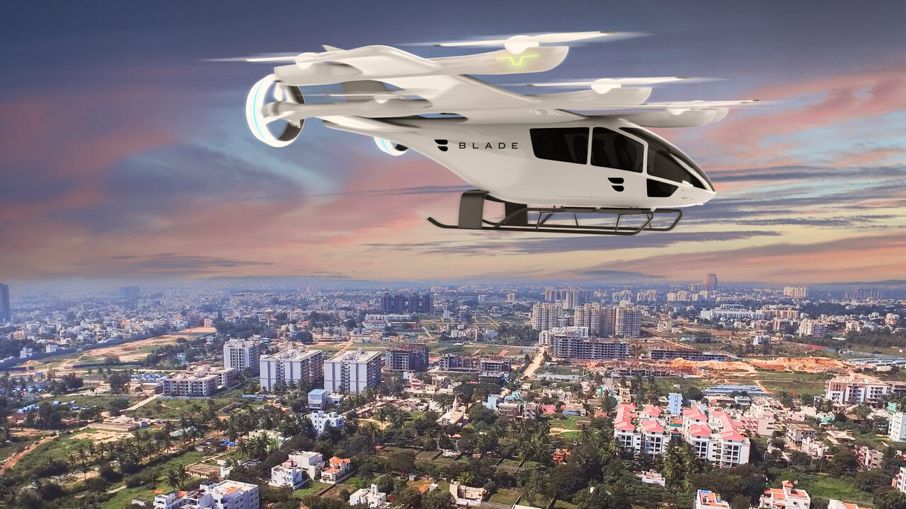 An EVE eVTOL aircraft operating for BLADE India.