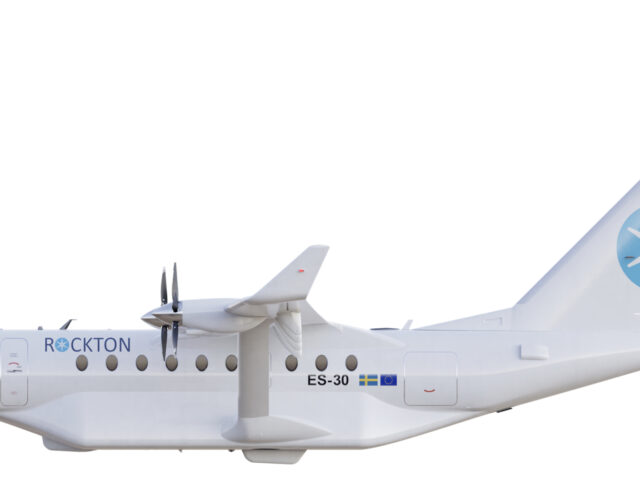 A render of a new Rockton Heart Aerospace ES-30 commuter aircraft