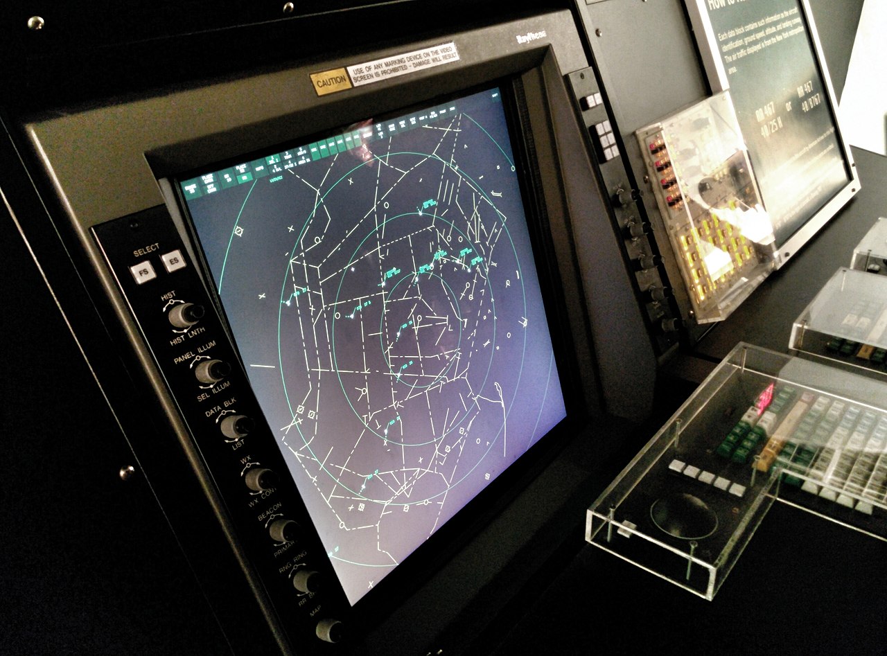 ATC radar monitoring screen.