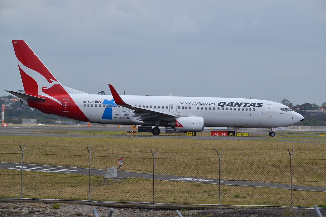 Image of Qantas Boeing VH-VZO taxiing.