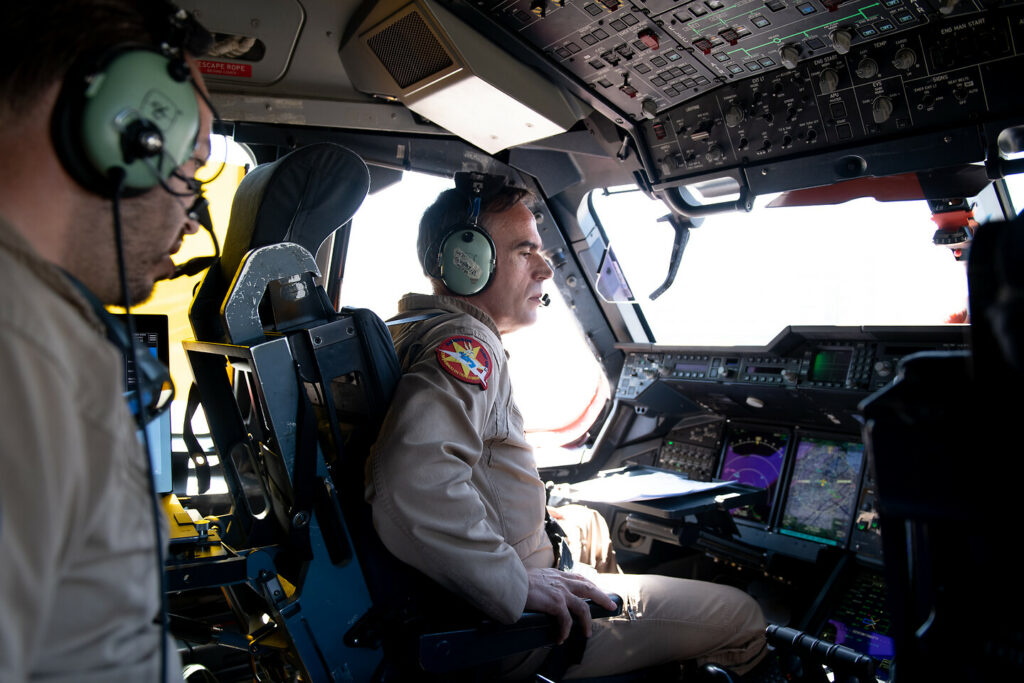 The cockpit of Airbus A400M MSN4 during the test flight.