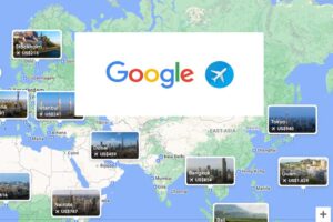 A Google Flights map