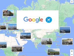 A Google Flights map