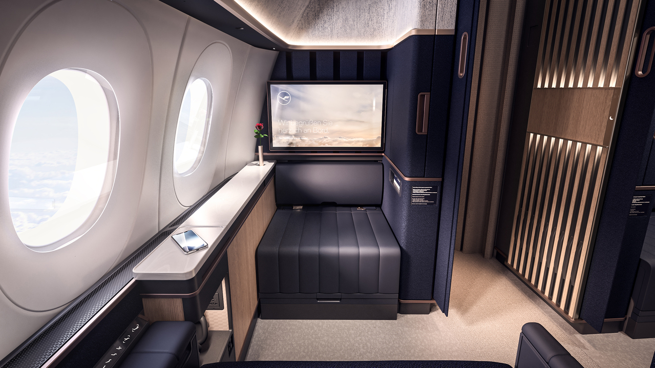 A rendering of the new Lufthansa cabin.