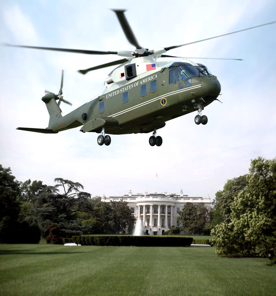 Lockheed Martin VH-71 landing at the White House during testing.