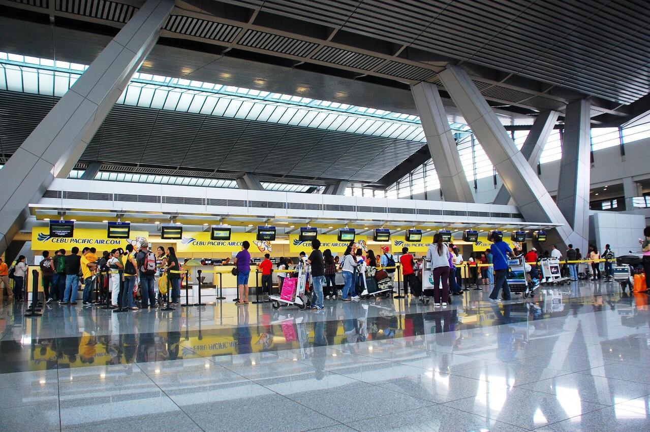 The Cebu Pacific check-in counters at Philippines' Ninoy Aquino airport.