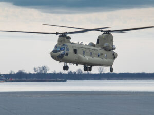 A Royal Netherlands Air Force CH-47F Chinook.