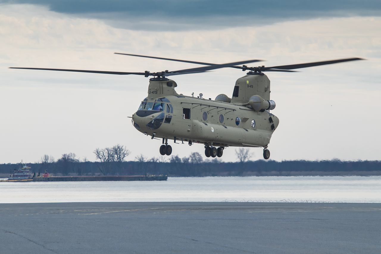 A Royal Netherlands Air Force CH-47F Chinook.