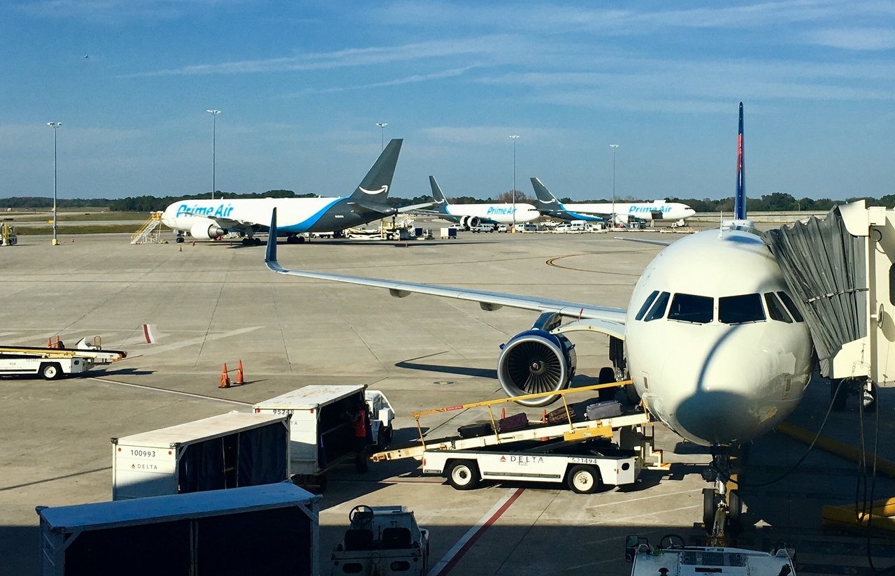 Amazon Air Boeings parked at TPA Airport