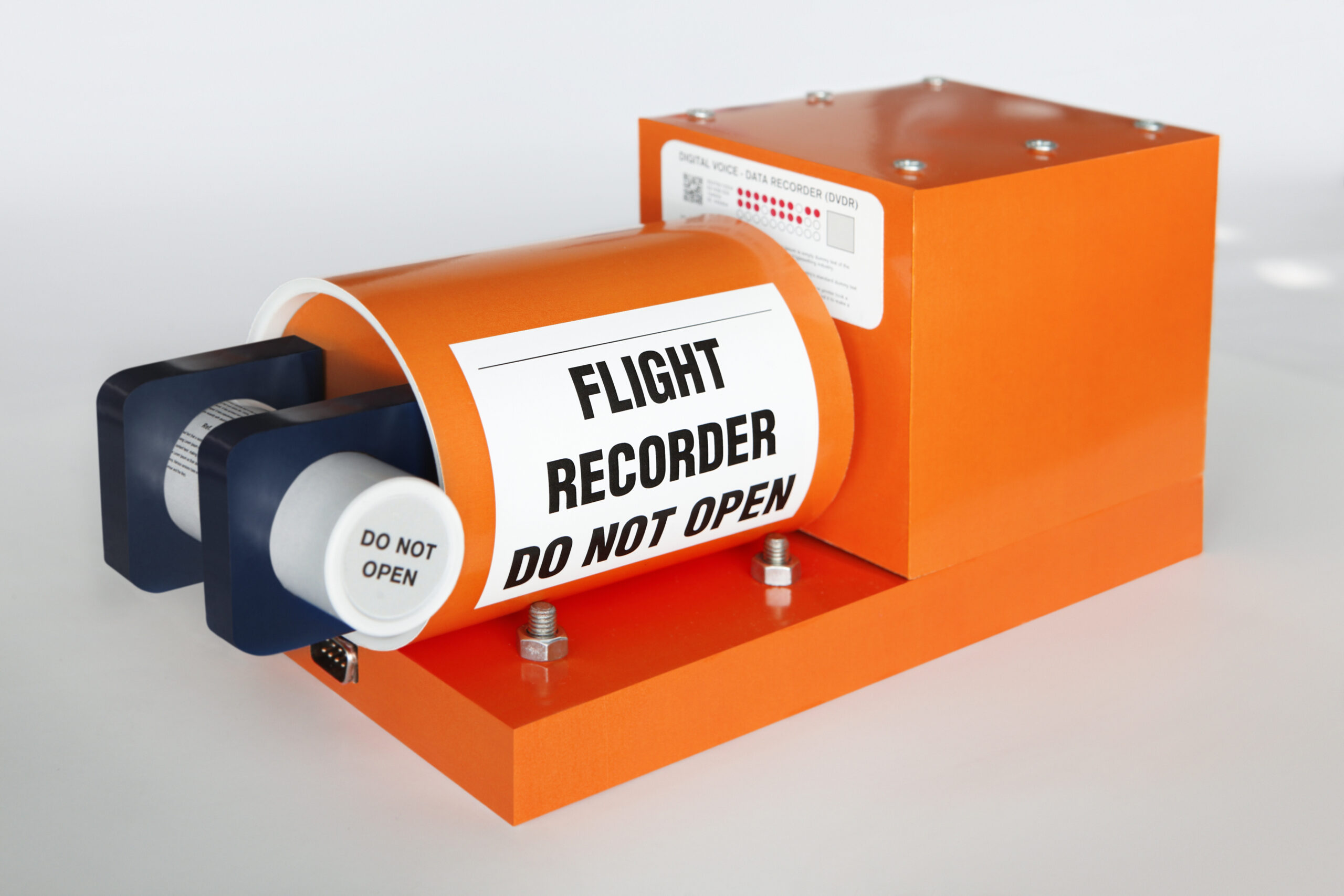 Flight data recorder (FDR) known as black box used in aircraft.