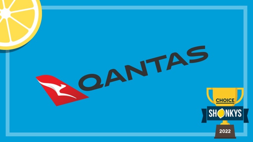 CHOICE banner for the Shonky Awards 2022 with Qantas logo.