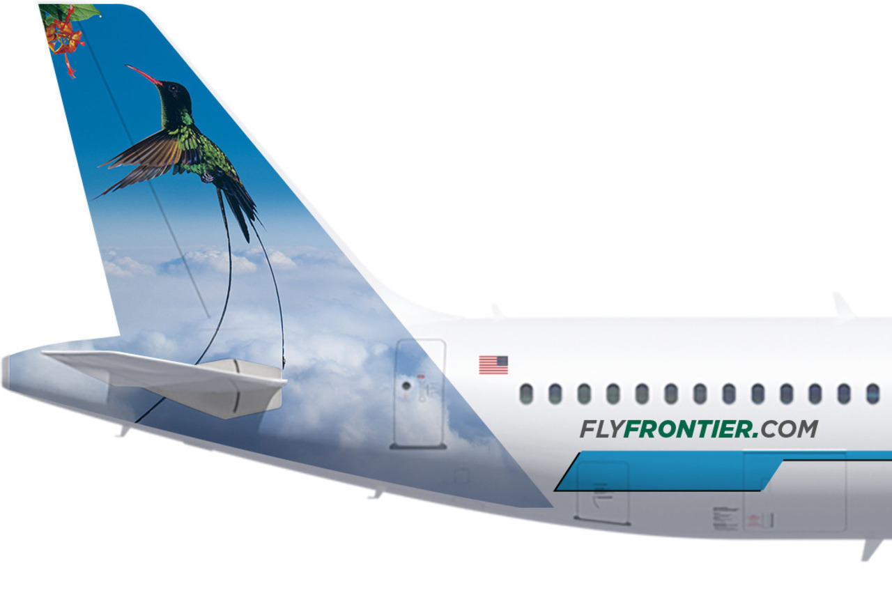 Tail art of new Frontier Airlines aircraft.