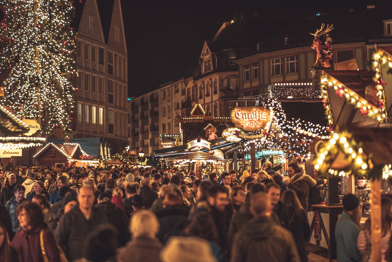 Night scene in Frankfurt Christmas Market