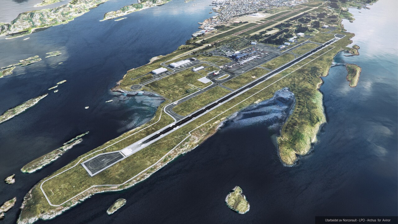 Aerial view of Bodø Airport, Norway