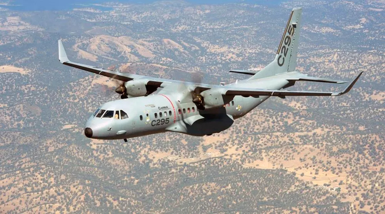 An Airbus C295 in flight, as purchased by Royal Brunei Armed Forces.