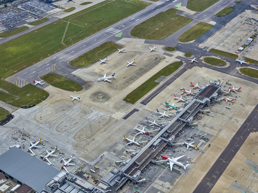 An aerial view of London Gatwick Airport