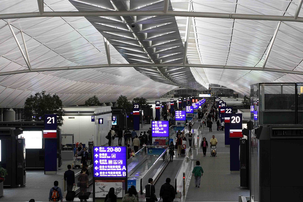 Interior view of Hong Kong International Airport