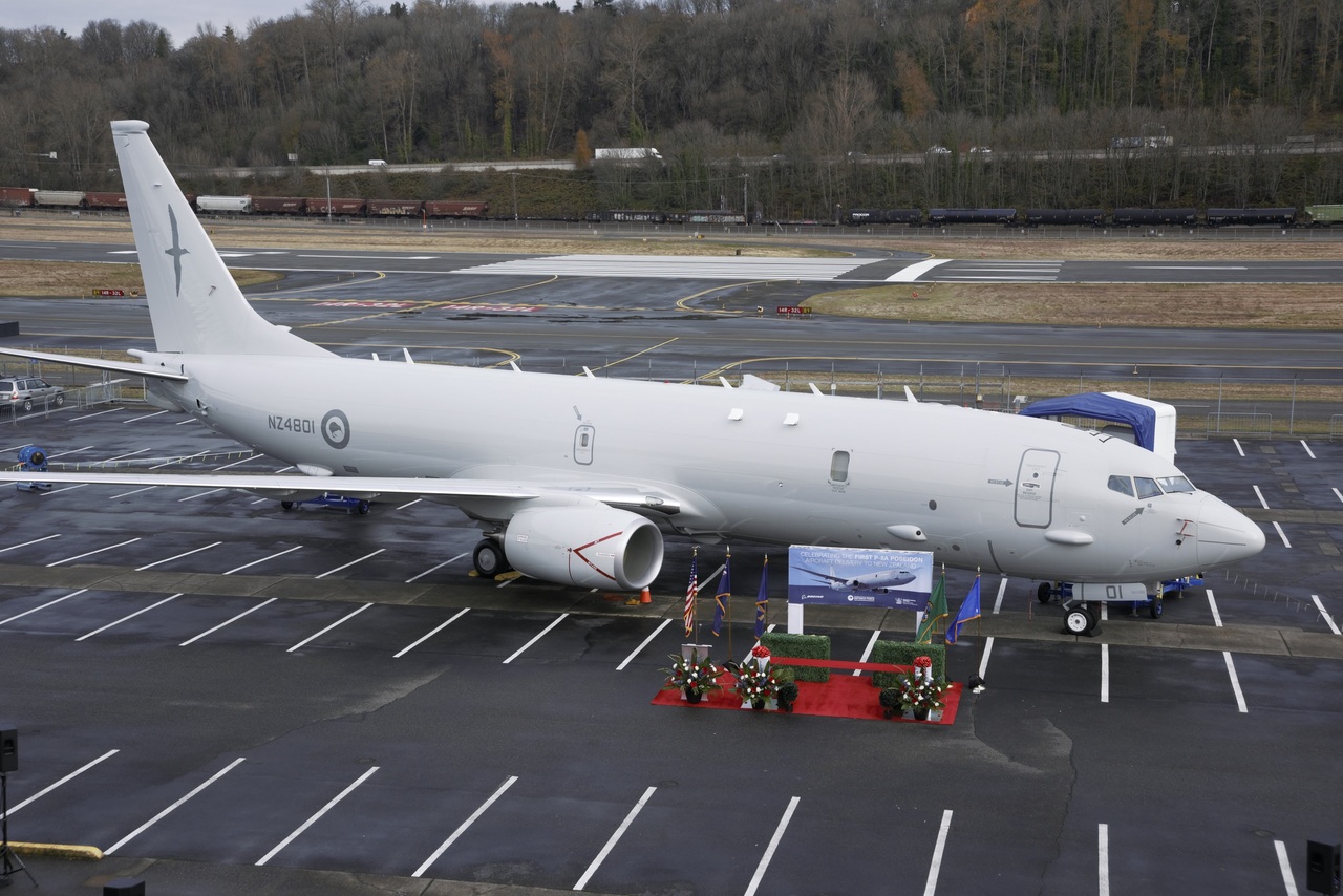 The first Boeing P-8A Poseidon arrives in New Zealand for the Royal New Zealand Air Force.